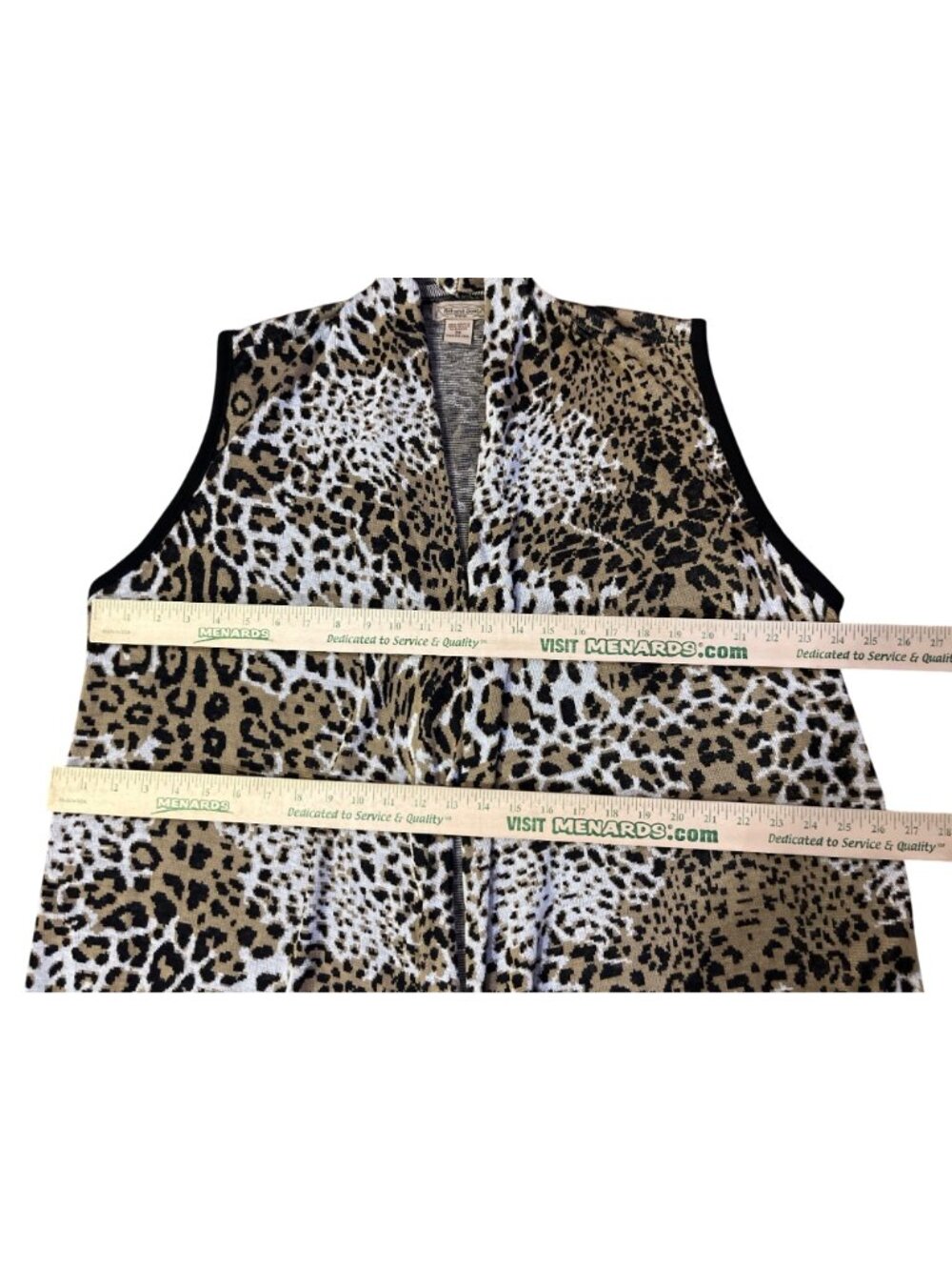 Art and Soul Leopard Print Open Front Lightweight Knit Cardigan Vest 2X Used USA - Picture 7 of 10